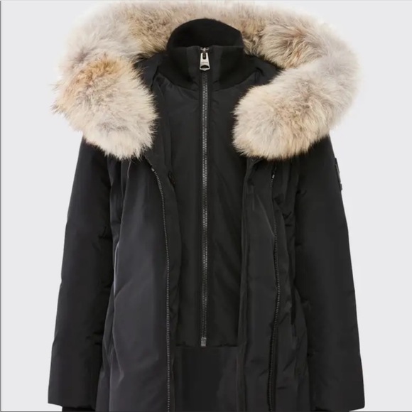 MACKAGE Girl's Leelee Fur-Trim Down Black Jacket/Coat, Removable Fur, Size 12 - Picture 6 of 9